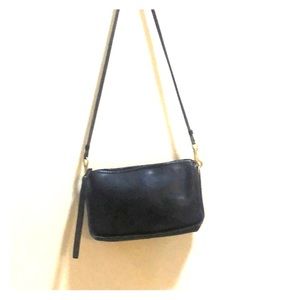 Vintage Black Leather Coach Crossbody Bag